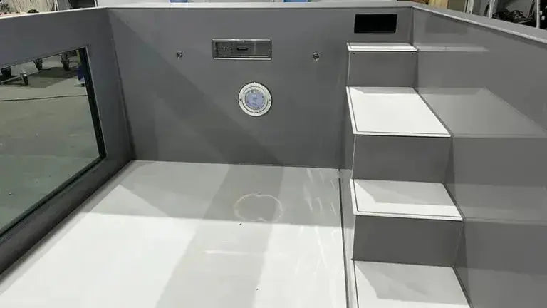 Piscina de polipropileno de 6,5 m x 2,5 m com janela de 4 m